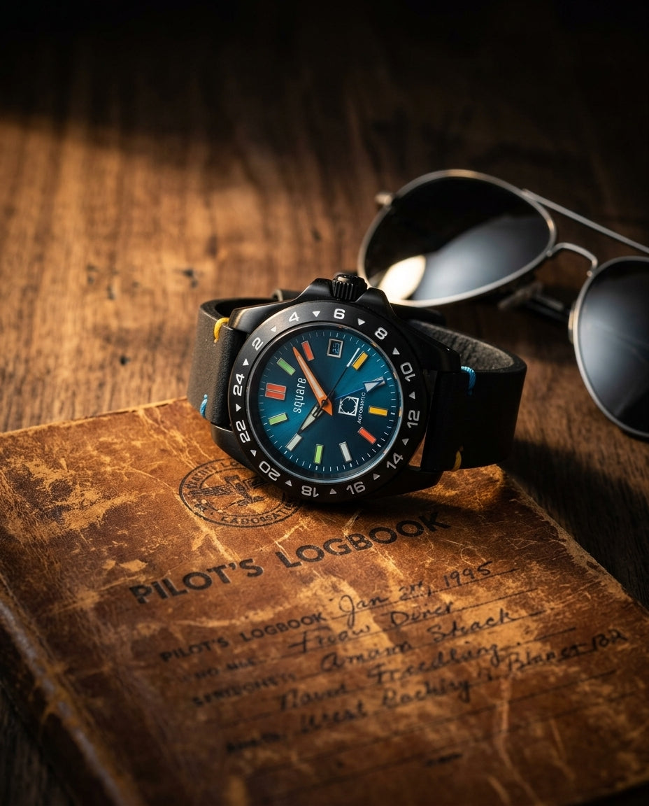 Automatic GMT Watch — Aviation Lifestyle | Generated by Modelize